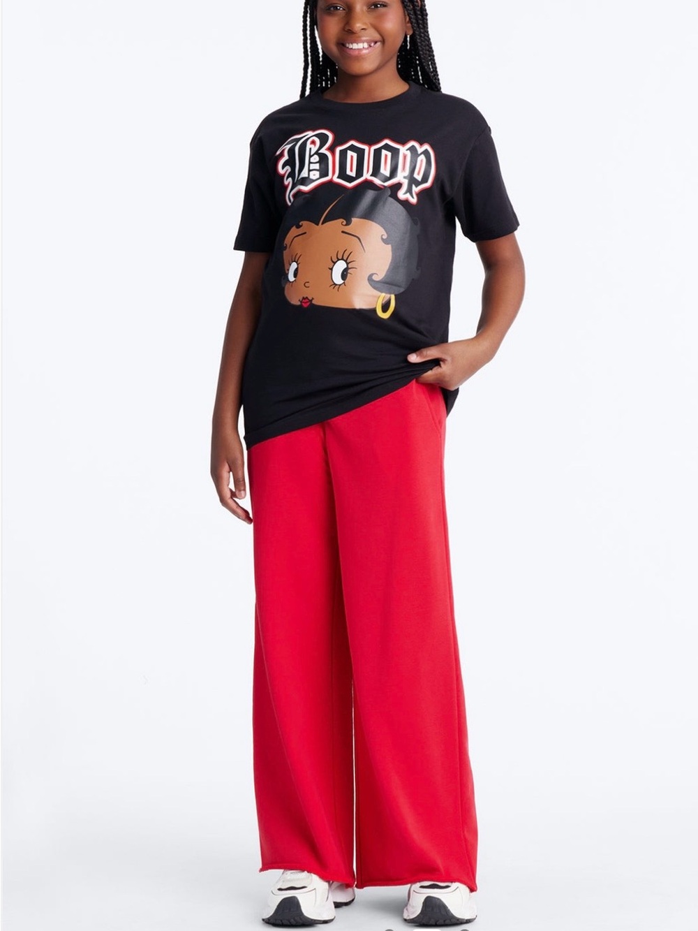 NWT FASHION NOVA Mini Iconic Betty Boop Short Sleeve Tee - Black, size 6/6X